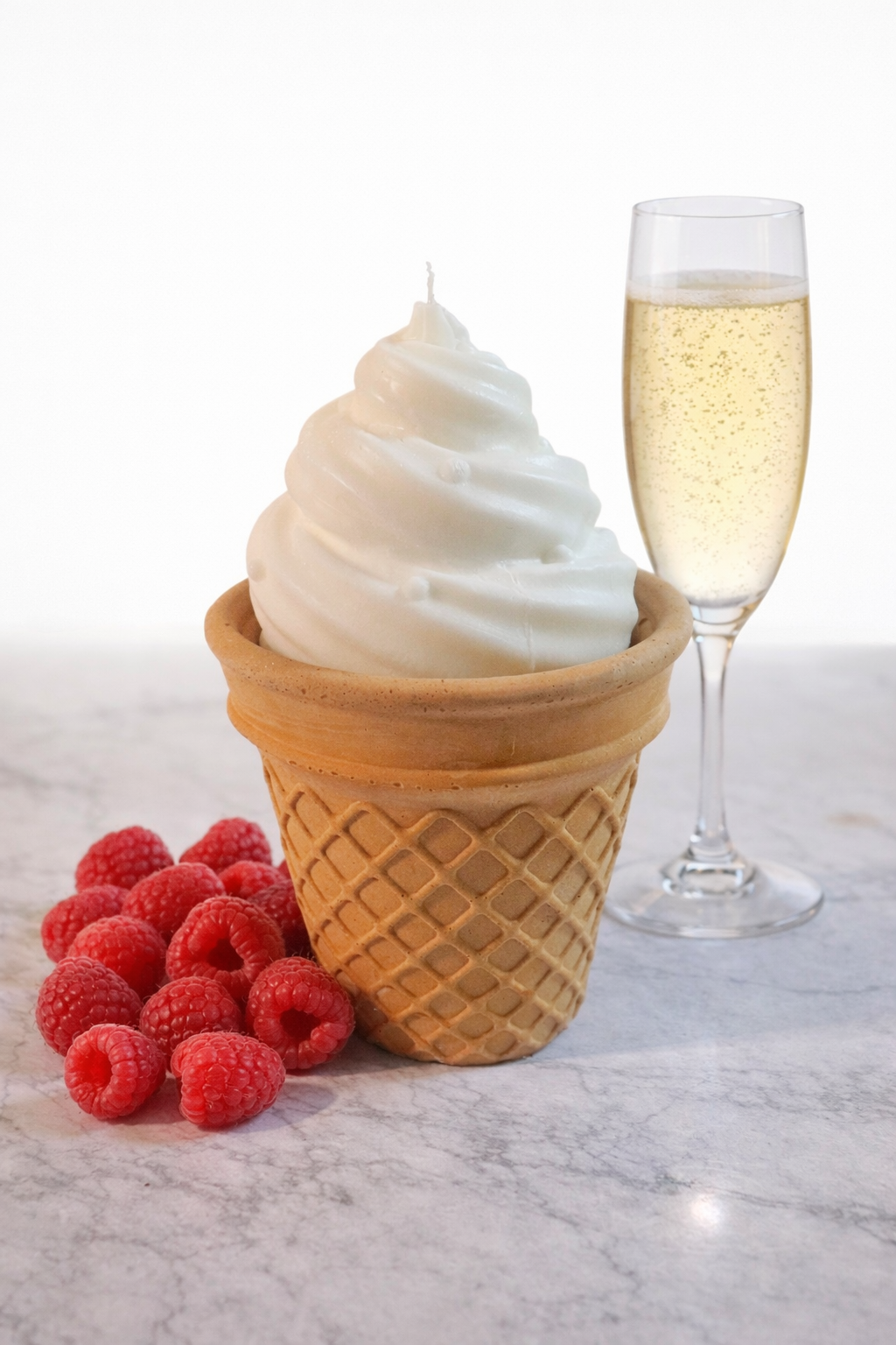 Prosecco & Raspberries Ice-Cream Cone